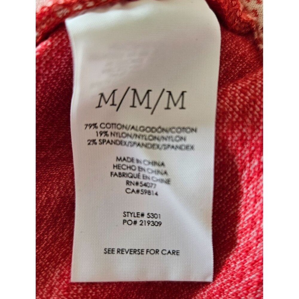 Cabi Woman Size M Jacket Knit Pique Coral & White Metal Buttons Flap Pockets - Picture 6 of 8
